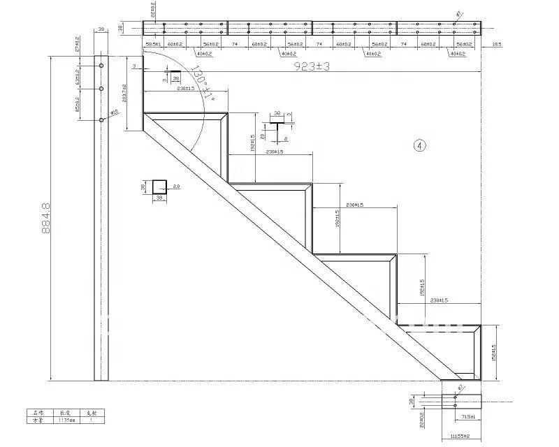 Индивидуальный размер, Ступенчатая лестничная рама Celia, Алюминиевая стальная лестничная рама