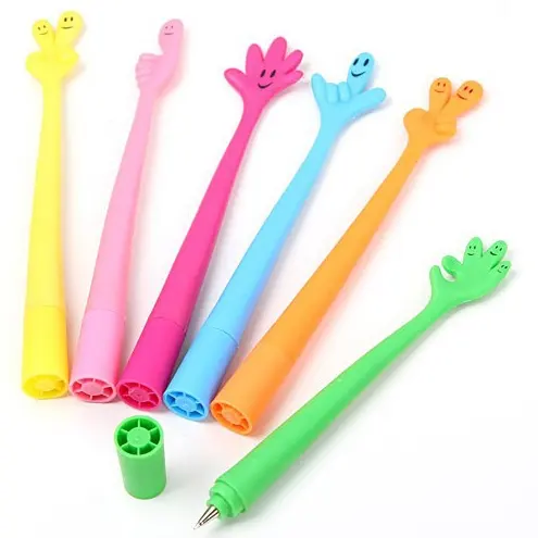מתנות קידום מכירות יד בצורת צבעונית סיליקון אצבע עט
