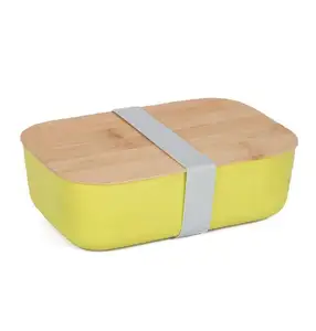 健康多彩可生物降解食品包装学校午餐便当盒竹编餐盒木盖