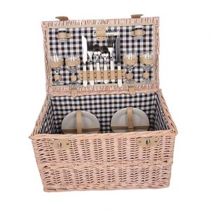 Discount Luxury Cheap Outdoor Picnic Set <strong>Storage</strong> <strong>Baskets</strong> With Handles - Product Image 5