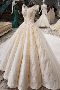 LS35471 Cap <span class=keywords><strong>manga</strong></span> Pakistani vestidos de novia imágenes encargo largo tren vestido de boda con encanto - Product Image 6