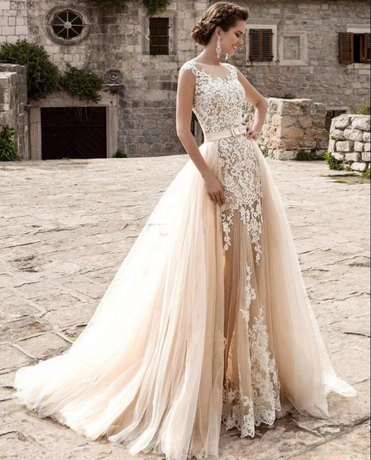 white christmas dresses A Line V Neck Champagne Lace Prom Dresses, Champagne Lace Formal Gradu –  jbydress main image 0