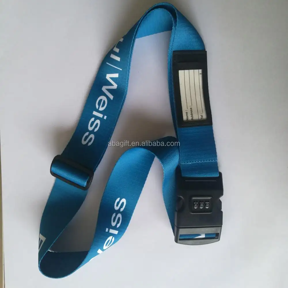 Custom made polyester lock luggage belt strap in sublimation printing