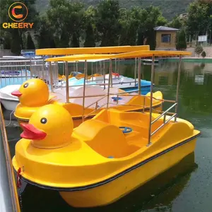 Équipement de parc aquatique pour enfants, en fibre de verre, cygne, canard jaune, pédales de loisirs, pour touristes, bateau