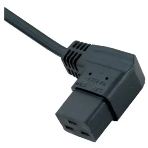 American power cord IEC C19 right angle to ICE C20 power extension cord Heater Connector for Class I equipment