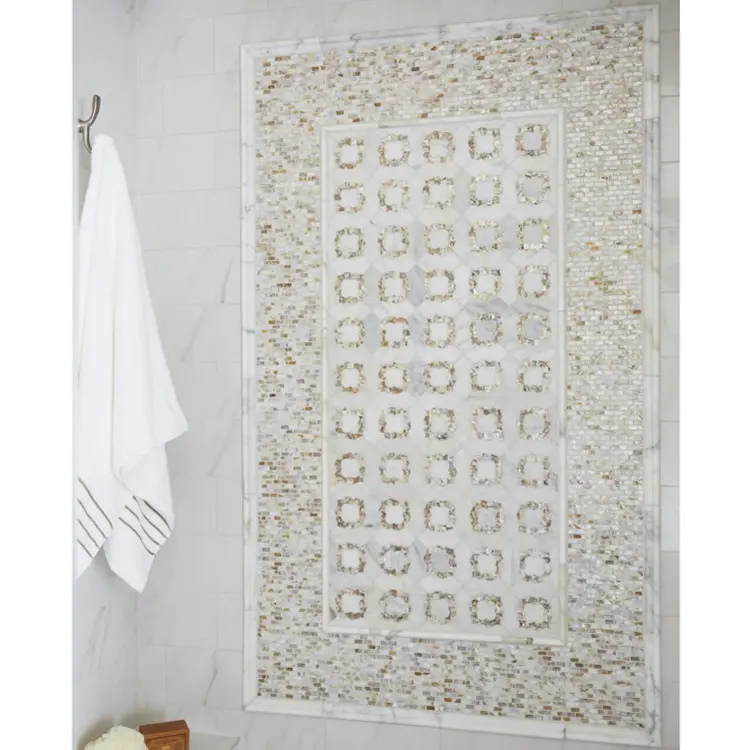 Гостиничный декор для ванной комнаты, итальянская мозаичная настенная плитка из пресноводной раковины