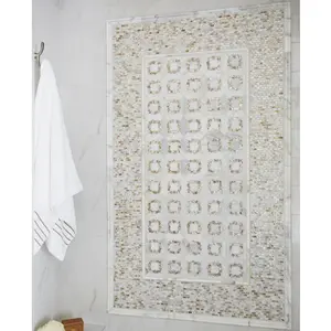 Hotel Bathroom decor Italy carrara mable Freshwater shell mosaic wall tile