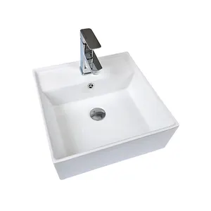 Lavabo de cerámica Big Fortune, artículos sanitarios, lavabo de baño cuadrado moderno, lavabo artístico para Baño