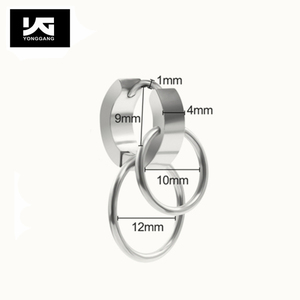 Boucles d'oreilles <span class=keywords><strong>Double</strong></span> cercles en acier inoxydable, pour femmes, accessoires de mode, idée cadeau, vente en gros - Product Image 5