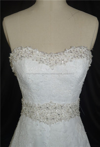 vestido <span class=keywords><strong>de</strong></span> novia blanco una línea <span class=keywords><strong>de</strong></span> cuentas <span class=keywords><strong>de</strong></span> encaje corsé corpiño - Product Image 3