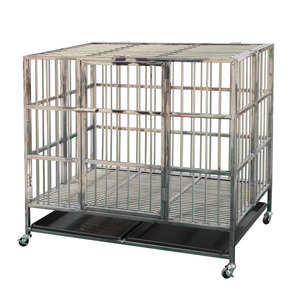 Rectangle Tubing Stainless Steel Silver Eco-Friendly <strong>Dog</strong> <strong>Cage</strong> Vet Equipment Animal <strong>Cages</strong> Exercise Pen <strong>Indoor</strong> Outdoor 94x65x75CM - Product Image 3