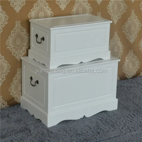 Hot Sale White Antique Home Furniture Wooden Storage Cabinet Trunk