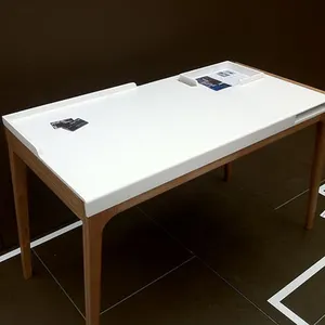 Tagliato a misura bianco puro superficie solida tavolo top/acrilico cucina piano di lavoro