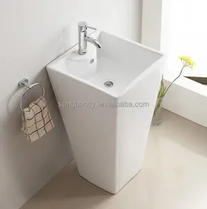 3006 thiết kế mới bán buôn freestanding gốm phòng tắm bồn rửa một mảnh bệ rửa lưu vực