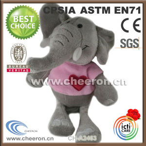 Gril amis. cadeaux mini peluche éléphant rose avec gilet - Product Image 1