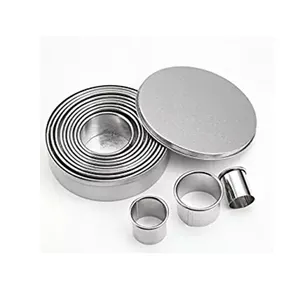 Factory Direct Stainless Steel Donut Fondant Cake Tool Round Cake Mould Mousse Circle 12 Sets Cookie Cutters Wholesale