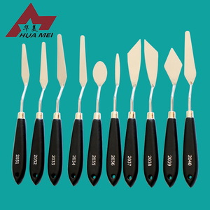 سكين أسود من الفولاذ المقاوم للصدأ للحام بمقبض خشبي/سكين لوحة/ملعقة - Product Image 4