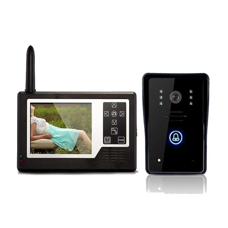 3.5"LCD 2.4GHz wireless video door phone doorbell IR intercom