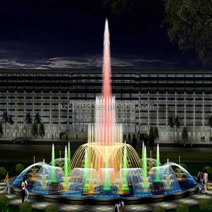 맞춤형 정원 분수 디자인 다채로운 빛 야외 장식 라운드 수영장 뮤지컬 분수
