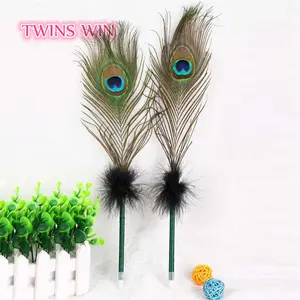 2018 New design wholesale stationery china peacock feathers ballpoint pen production line bulk sale decorative ballpoint pens