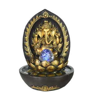 fountain Tabletop Religious God Elephant Home Decoration Resin India Water Fountain Outdoor Garden Buddha Fountain