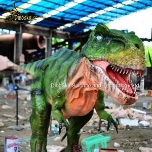 Jurassic theme park mechanical Tyrannosaurus rex display large dinosaur sculptures