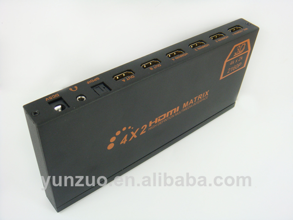 новые продукты 4 по 2 hdmi матрица в области потребительской электроники 1.4v черный металлический корпус