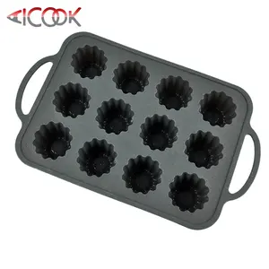12 cavity silicone Jelly Pudding pastry molds Silicone Canele mold