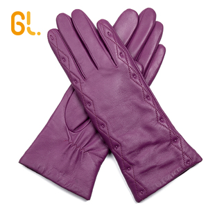 GL44 <span class=keywords><strong>Sexy</strong></span> Winter Ladies Pink Kleid Echte gute Schaffell Leder handschuhe - Product Image 2