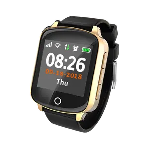 นาฬิกาอัจฉริยะ IP68สำหรับผู้สูงอายุ,นาฬิกาอัจฉริยะ Sos อัตราการเต้นของหัวใจสร้อยข้อมืออัจฉริยะนาฬิกาติดตาม GPS กันหายสำหรับผู้สูงอายุปี D200