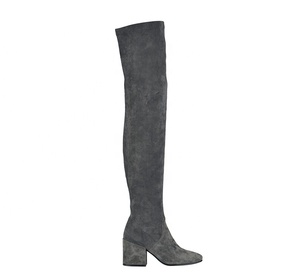<span class=keywords><strong>Botas</strong></span> de piel por encima de la rodilla para <span class=keywords><strong>mujer</strong></span>, estilo italiano, piel auténtica, esbelta - Product Image 2