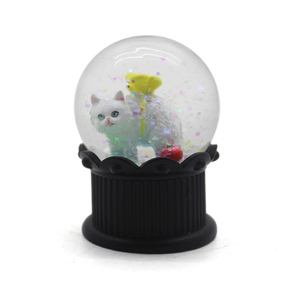 Boule d'eau pour <span class=keywords><strong>chat</strong></span> <span class=keywords><strong>en</strong></span> <span class=keywords><strong>verre</strong></span> avec paillettes blanches, prix bas, globe à neige <span class=keywords><strong>en</strong></span> vente - Product Image 1