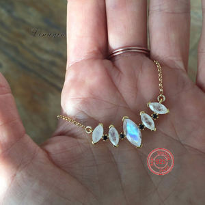 <span class=keywords><strong>Collana</strong></span> di gioielli in <span class=keywords><strong>pietra</strong></span> a forma di taglio marquise placcata in oro dal design splendido <span class=keywords><strong>collana</strong></span> con ciondolo in <span class=keywords><strong>pietra</strong></span> di luna in argento 925 con pietre preziose reali - Product Image 4