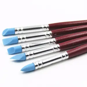 5pcs Silicone Carving Pen Pottery Clay Sculpting Shaping Modeling Wipe Out Tools Paint Brush Nail Art Silicone Brush
