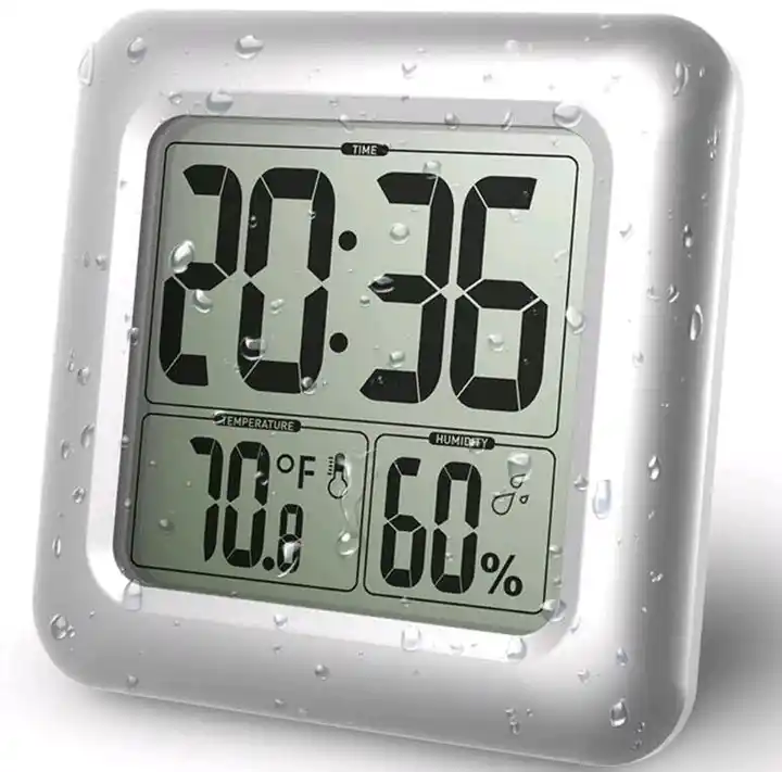 grande orologio da parete digitale impermeabile termometro igrometro  orologio per il bagno