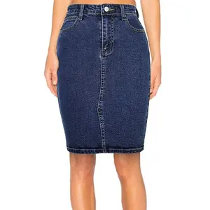 High quality dark blue skinny sexy ladies jeans skirts women denim skirts