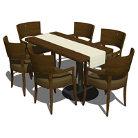 Ensemble de table de restaurant en bois massif commercial avec chaises de salle à manger rembourrées pour l'utilisation de meubles d'hôtel et de café