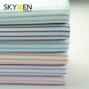 Guangzhou factor dress shirt woven combed striped shirt shirting fabric cotton