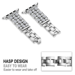 สายรัดข้อมือเพชรสำหรับ Apple <span class=keywords><strong>Watch</strong></span>, อุปกรณ์เปลี่ยนสายรัดข้อมือ - Product Image 5