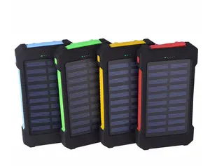 factory hot seller waterproof LED flashlight solar charger power bank, 8000mAh waterproof solar power bank