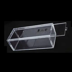 定制透明亚克力滑盖盒透明亚克力带盖盒