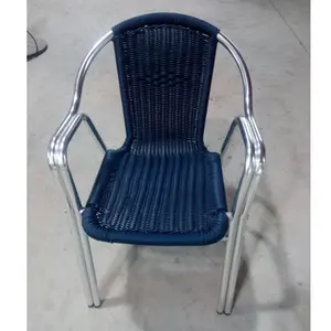 Double Tube Chair Outdoor Furniture Aluminum Rattan Wicker Chair