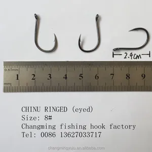 Chinu fishing hook ringed size 8 factory cheap price good quality superior steel