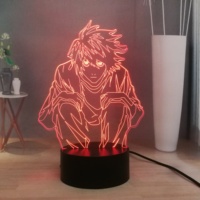 Giappone Comic Figura Death Note Lawliet 3D RGB HA CONDOTTO Sensore di Luce di Notte 3 USB di Colore di Umore Room Decor Tavolo Lava vacanza Amici Regalo