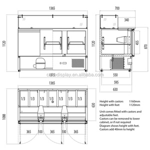 Réfrigérateur de présentation pour bar à salades / Table de préparation de pizzas - Product Image 3