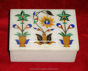 Boîtes décoratives en marbre incrusté, boîte en marbre incrusté utilisée pour la décoration de la maison - Product Image 1