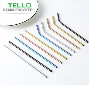 Straws Stainless Stainless Steel Reusable Metal Smoothie Straw