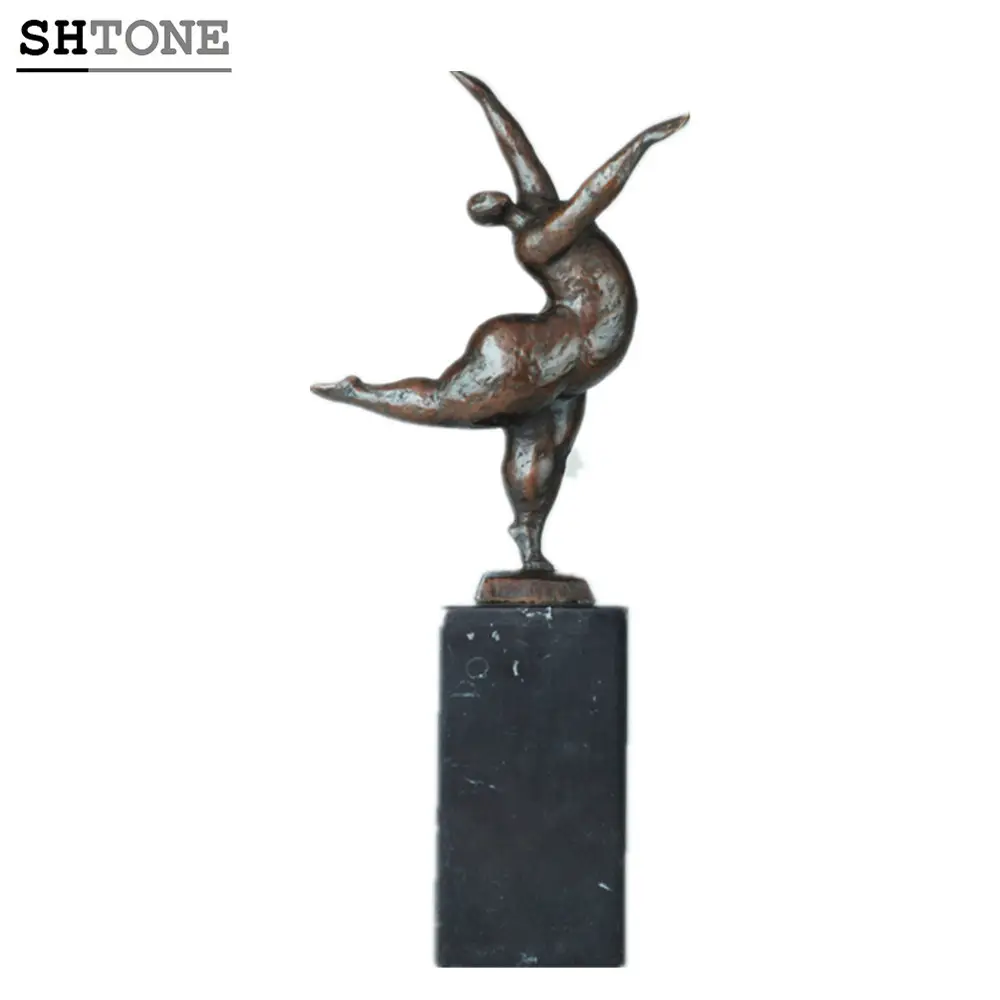 Shtone abstrato gordo dancer escultura TPE-736 metal antigo estátua bronze