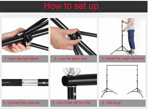3 m 10Ft Nhiếp Ảnh Hỗ Trợ Nền Đứng Ảnh Backdrop Crossbar Kit Có Thể Điều Chỉnh - Product Image 4