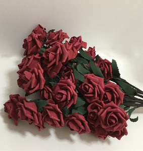 65cm Artificial EVA Foam <strong>Rose</strong> Flowers Single Long Stem <strong>Spray</strong> - Product Image 1